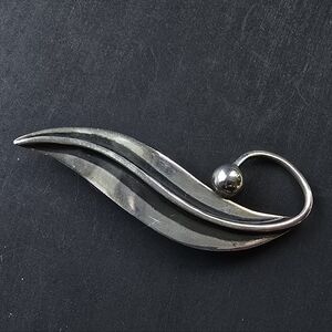 Taxco .925 Silver Leaf Brooch